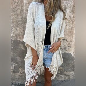 Fringe Open Front Cardigan